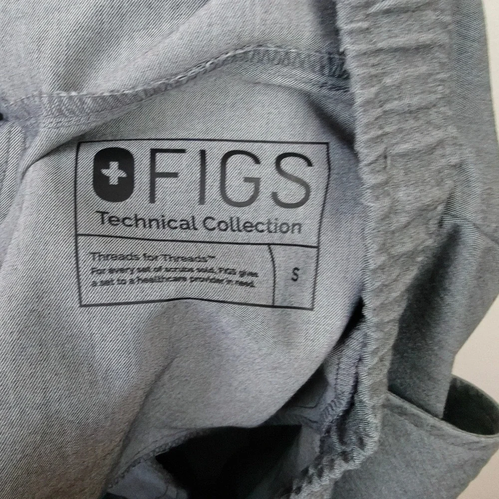 FIGS Mens Tansen Jogger Pants Small Grey Drawstring Technical Collection Scrubs
